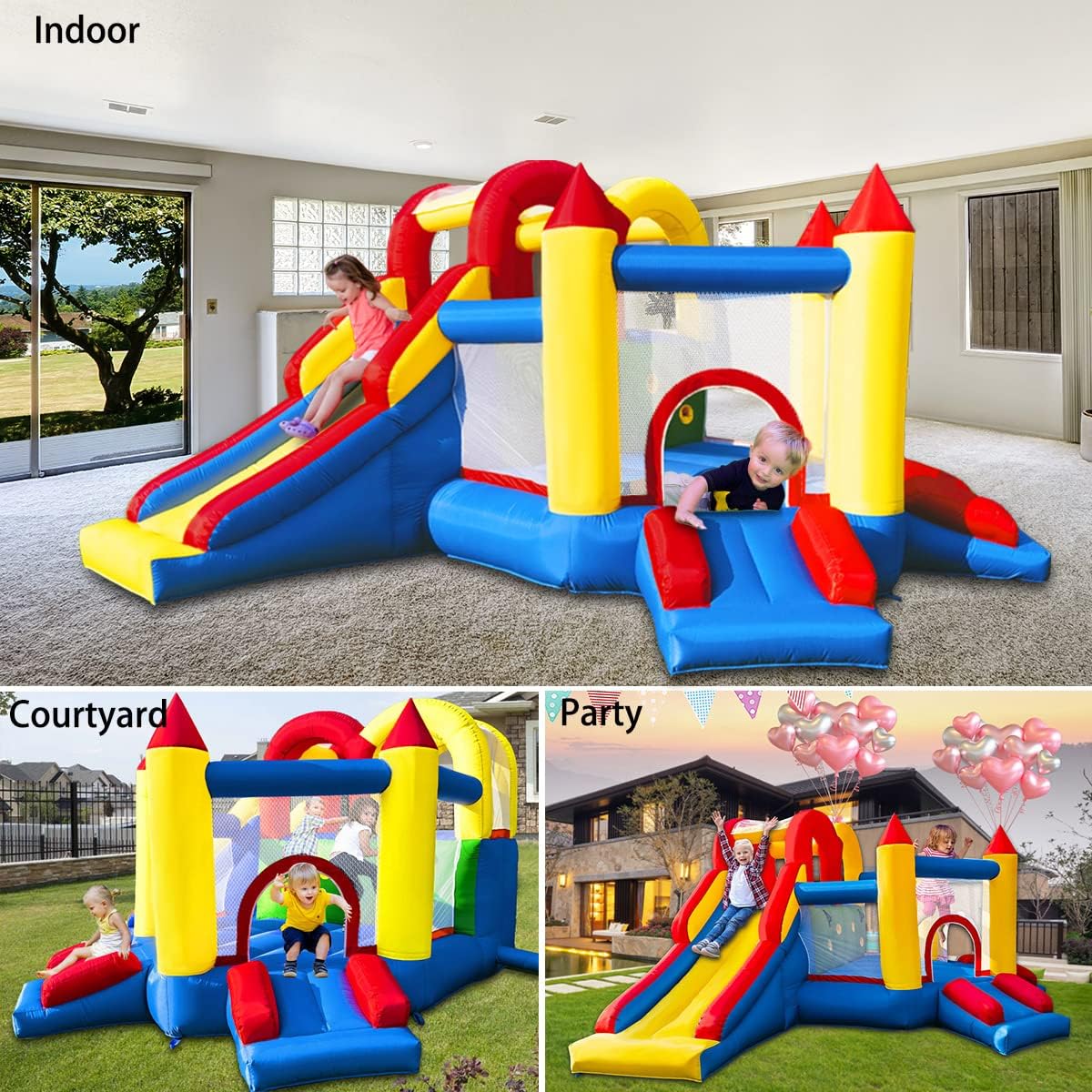 Thumbnail 4 de Baralir Bouncy Castle with 3 Slides — Inflatable Jump Centre for Kids (Indoor & Outdoor)