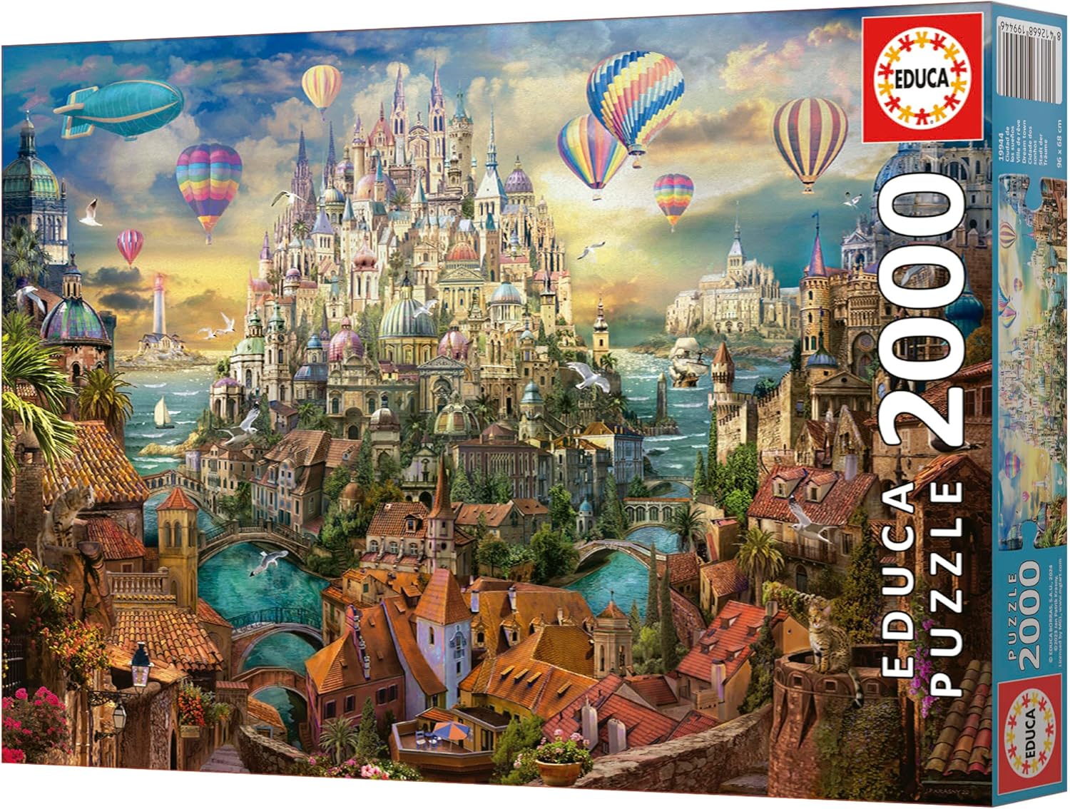 Thumbnail 5 de Educa Puzzle 2000 pezzi per adulti “Città dei sogni” con colla FixPuzzle, 96 x 68 cm (da 14 anni)