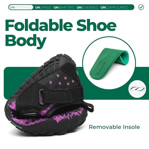 Detalle de SAGUARO zapatillas barefoot talla 38, moradas, zero drop y suela antideslizante