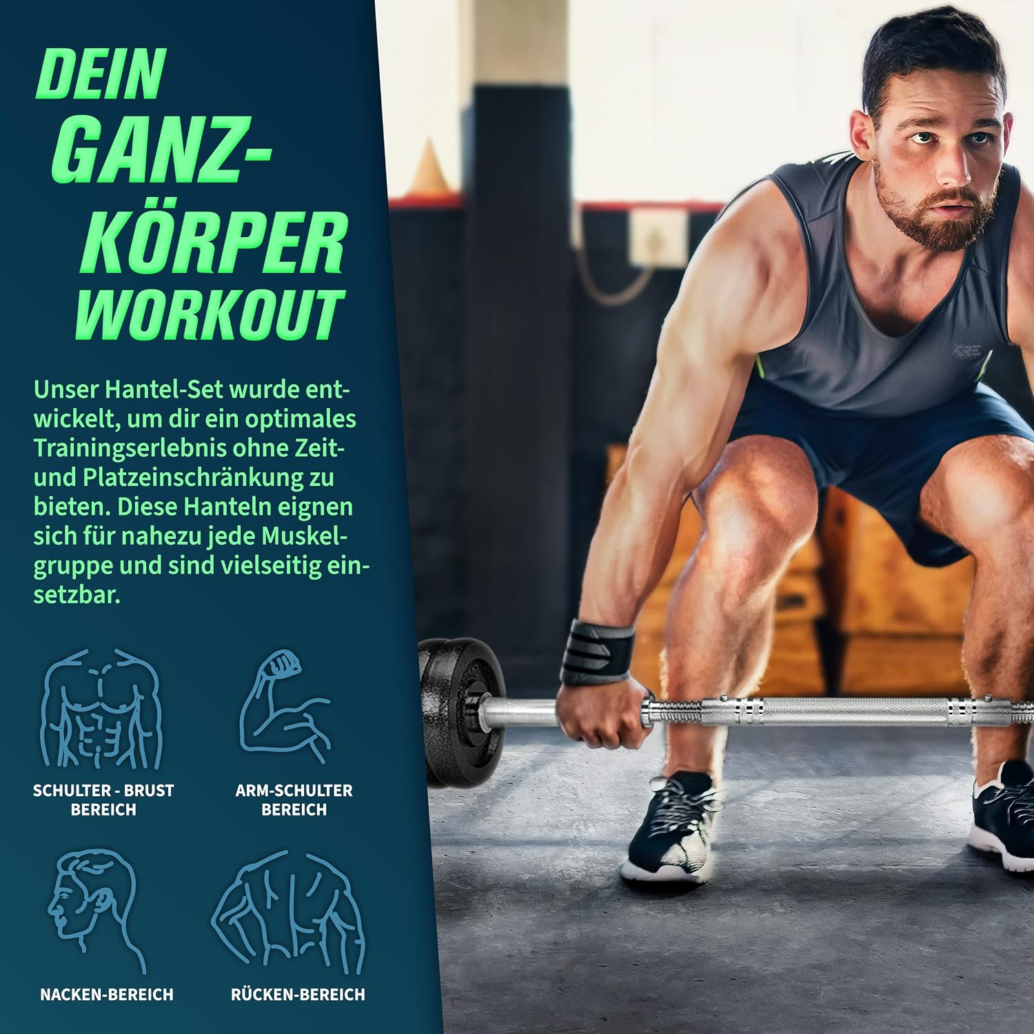 Thumbnail 5 de RE:SPORT 2 in 1 Hanteln Set 15-60kg 🏋