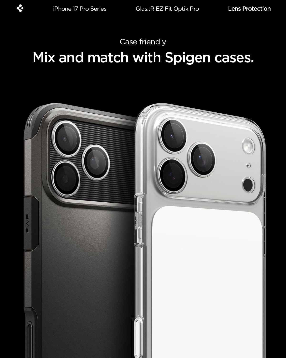 Thumbnail 6 de Spigen Glas.tR EZ Fit Optik Pro Protection caméra pour iPhone 17 Pro / 17 Pro Max (2 pièces) – argent