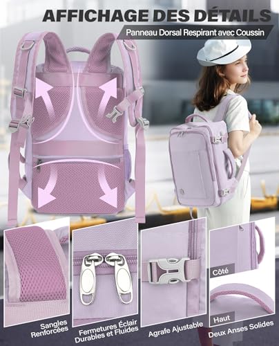 Thumbnail 4 de VANKEV Bagage Cabine 40x20x25 | Sac à Dos de Voyage approuvé TSA pour Ryanair