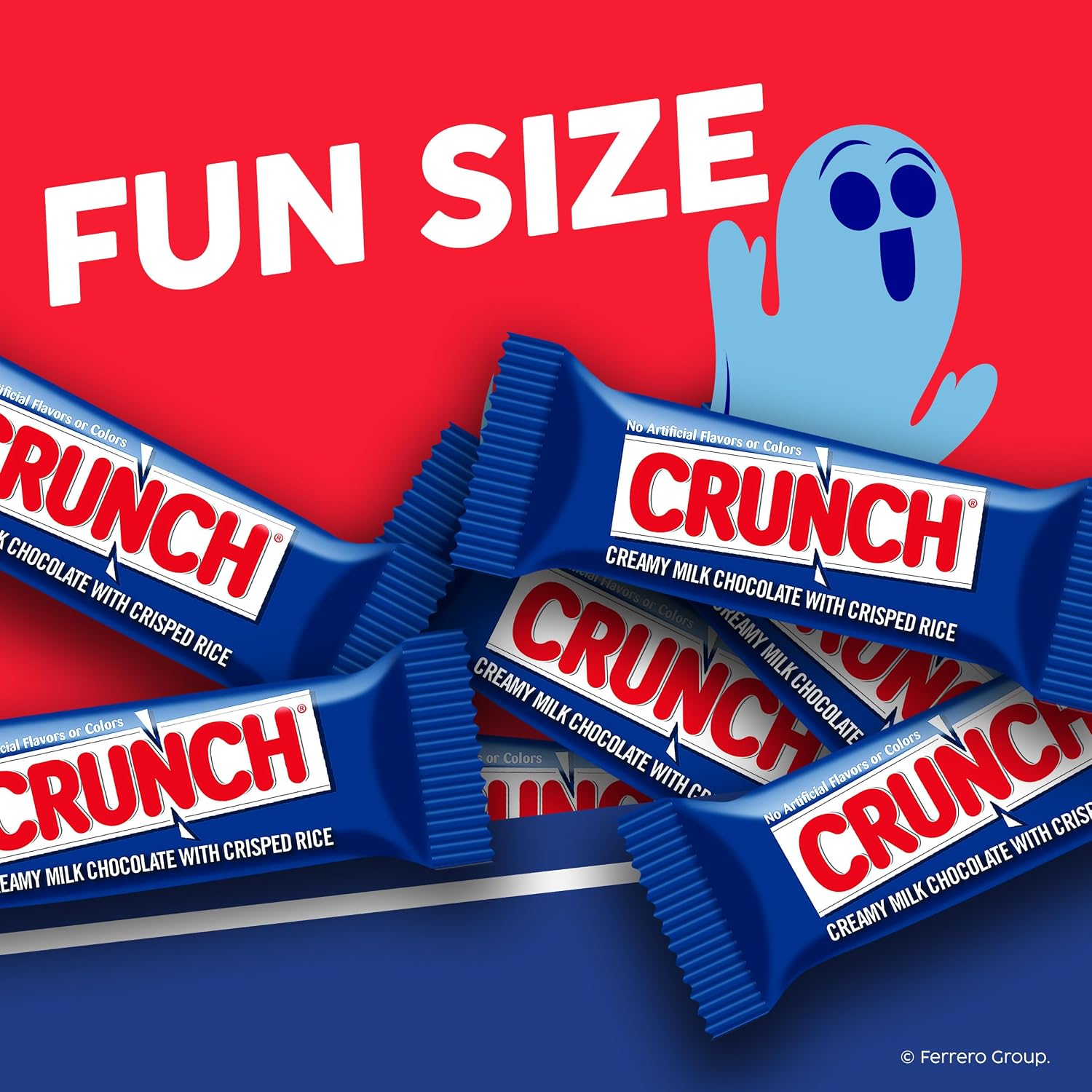 Detalle de CRUNCH Fun Size Candy Bars, 18 oz Bag of Milk Chocolate with Crisped Rice