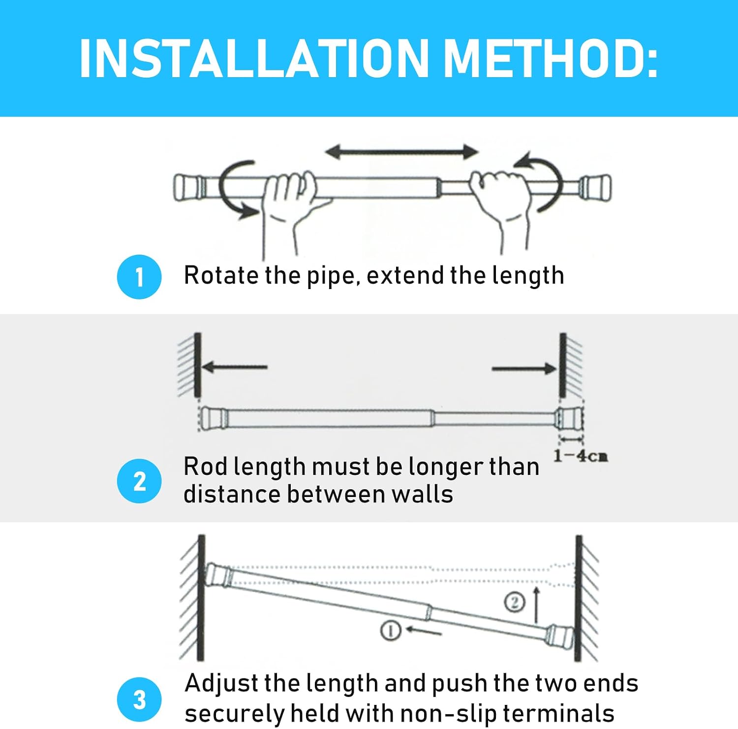 Detalle de MEXAU Tension Curtain Rod, 16 to 26 Inch