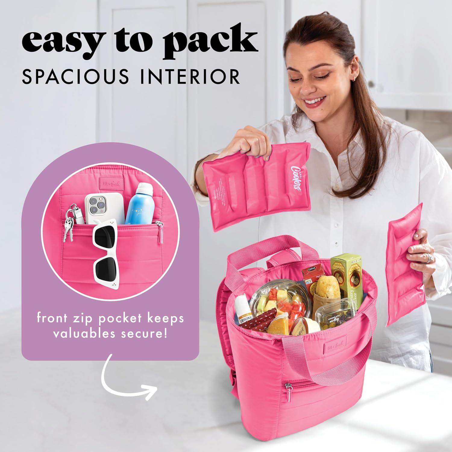 Thumbnail 4 de Fit & Fresh Carefree Cooler Collection Cooler Tote & Mini Sling Bag (Insulated, Leakproof, Water-Resistant)