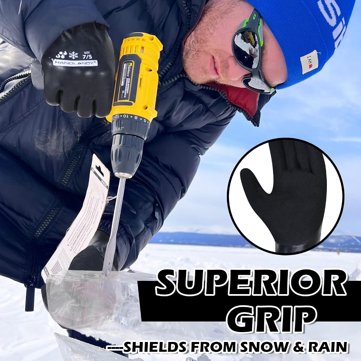 Detalle de HLDD HANDLANDY Waterproof Winter Work Gloves