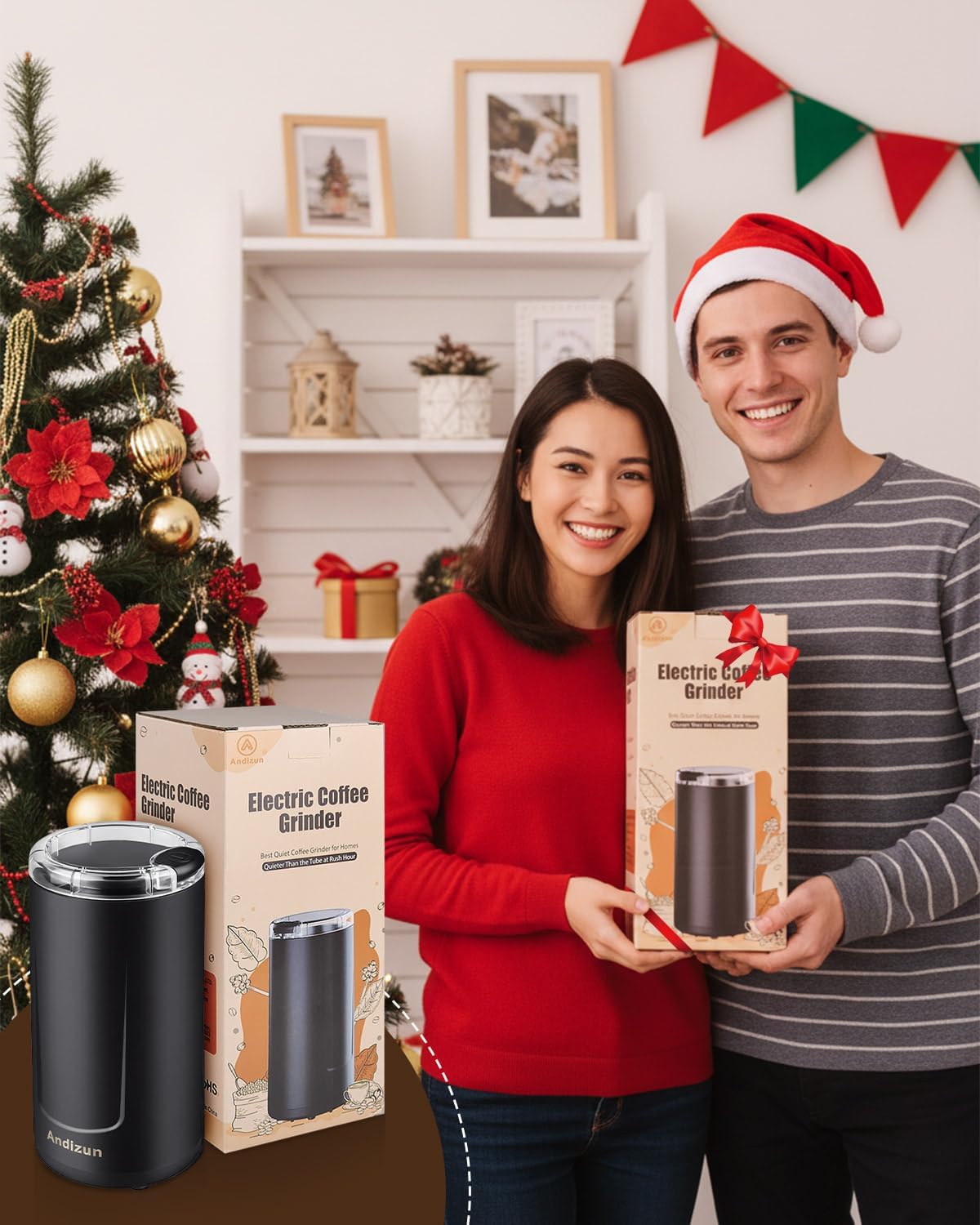 Thumbnail 1 de Andizun Electric Coffee Grinder (350W) with 80g capacity and one-touch operation