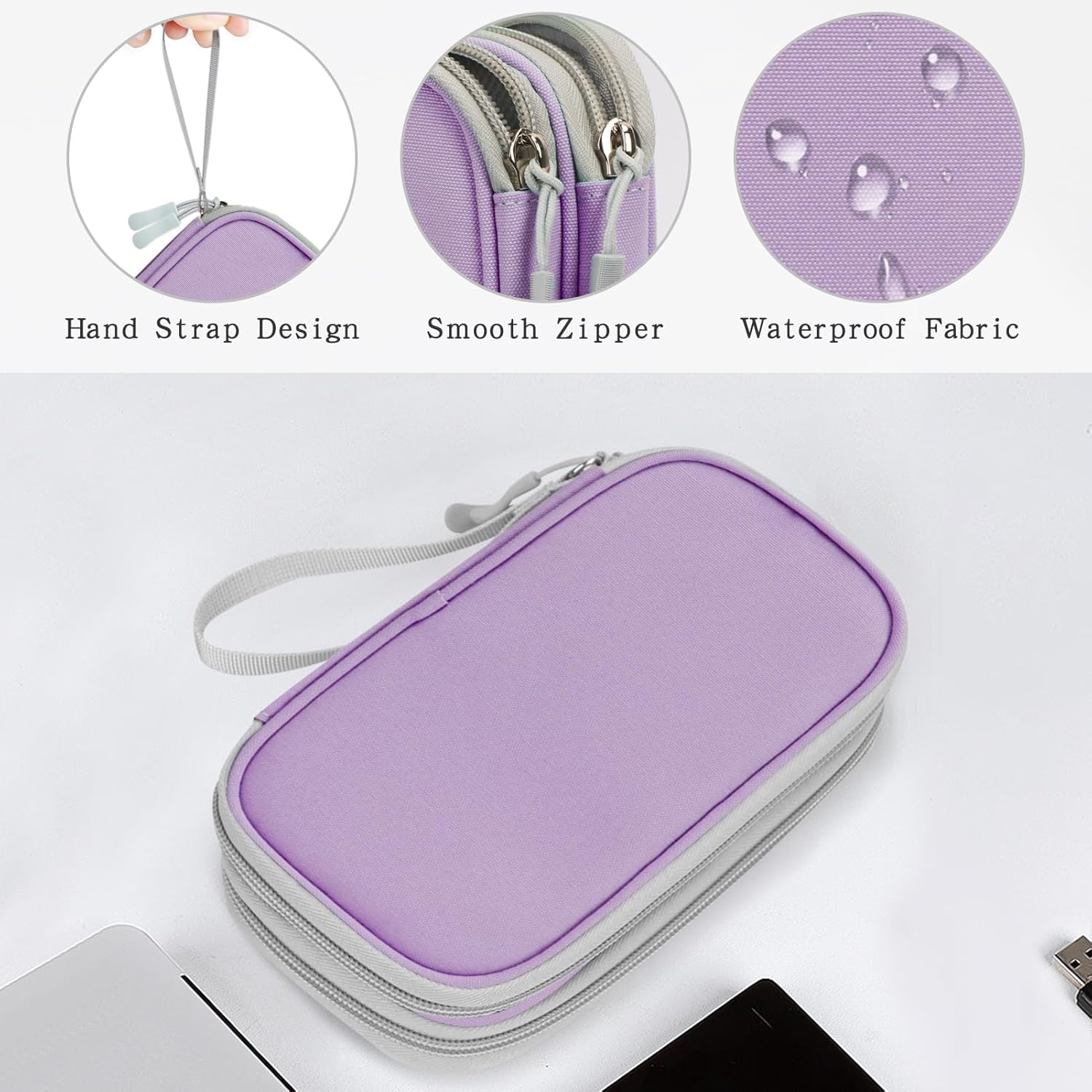 Detalle 2 de Skycase Kabeltasche: Travel Essentials Tech Pouch – Kompakte Organisation für Kabel, Zubehör und Schreibzeug