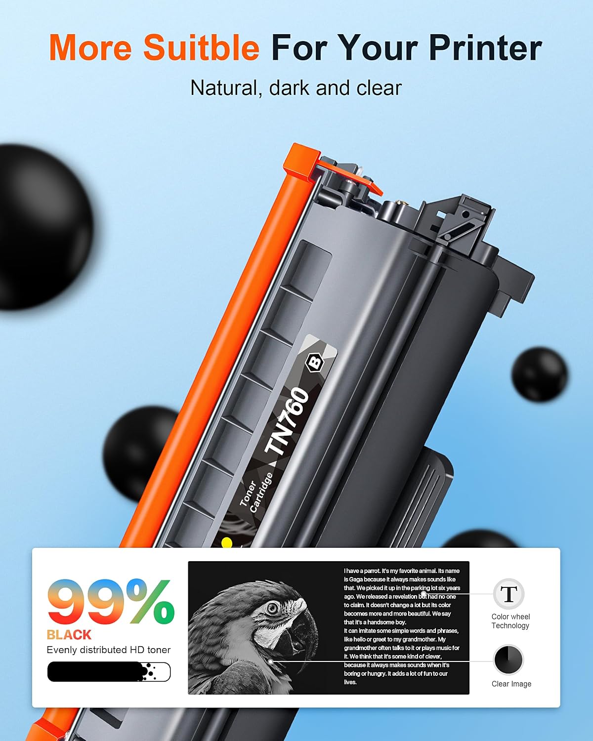Detalle 1 de E-Z Ink Pro TN760 TN-760 Compatible Black Toner, 4-Pack