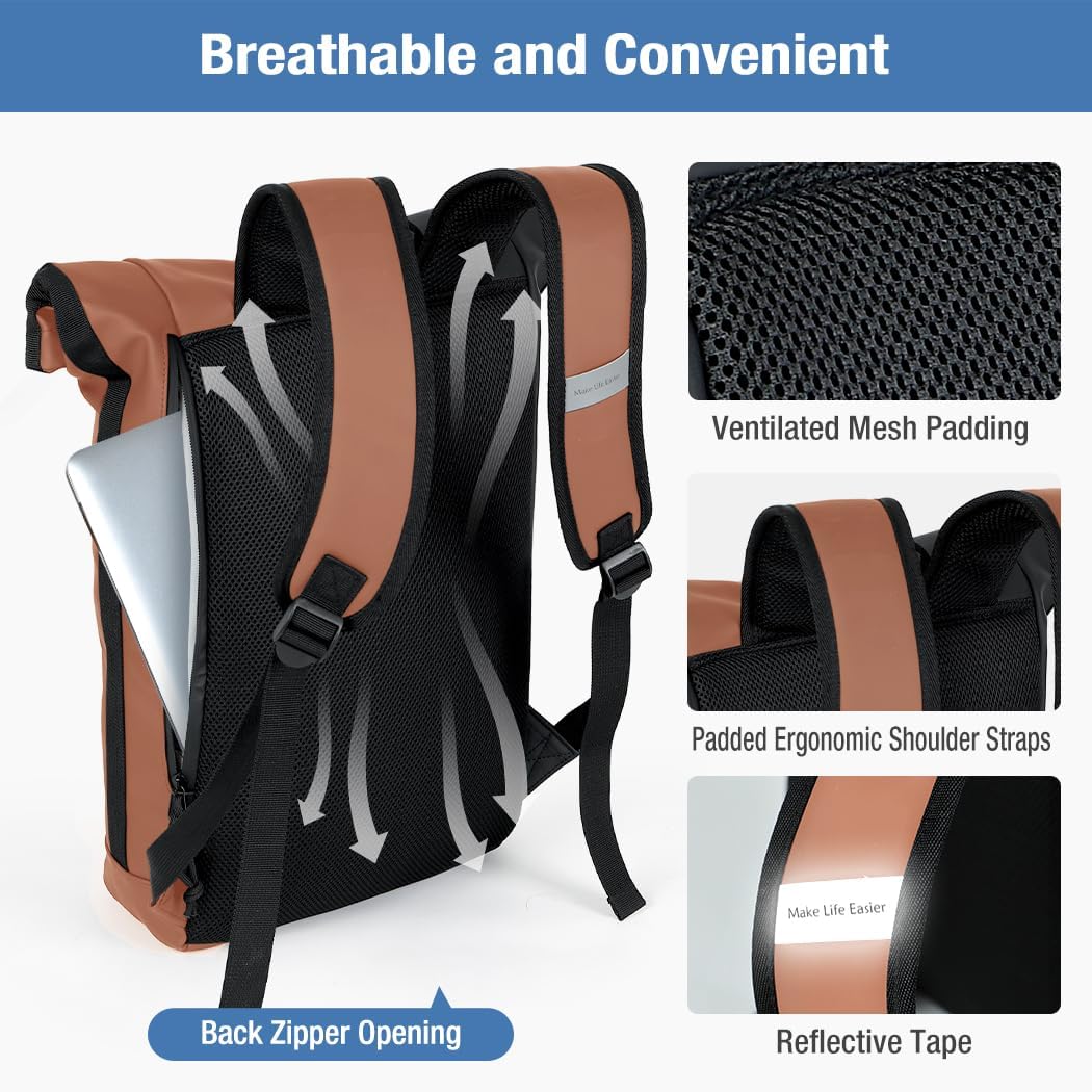 Thumbnail 4 de Lekeinchi Rolltop Rucksack: Wasserdicht, flexibel und geeignet für Laptop bis 17 Zoll