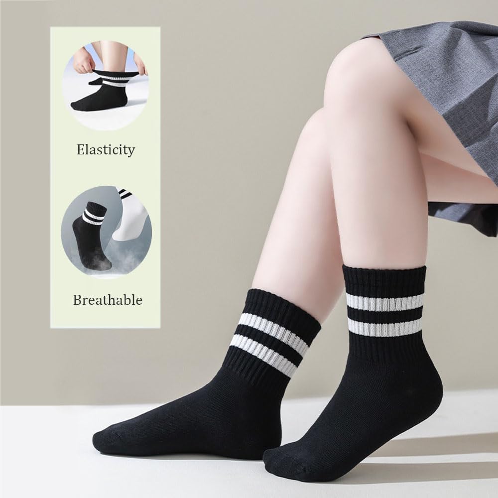 Detalle de FedMois 9 Pairs Kids Crew Socks – Cotton School & Sports Socks