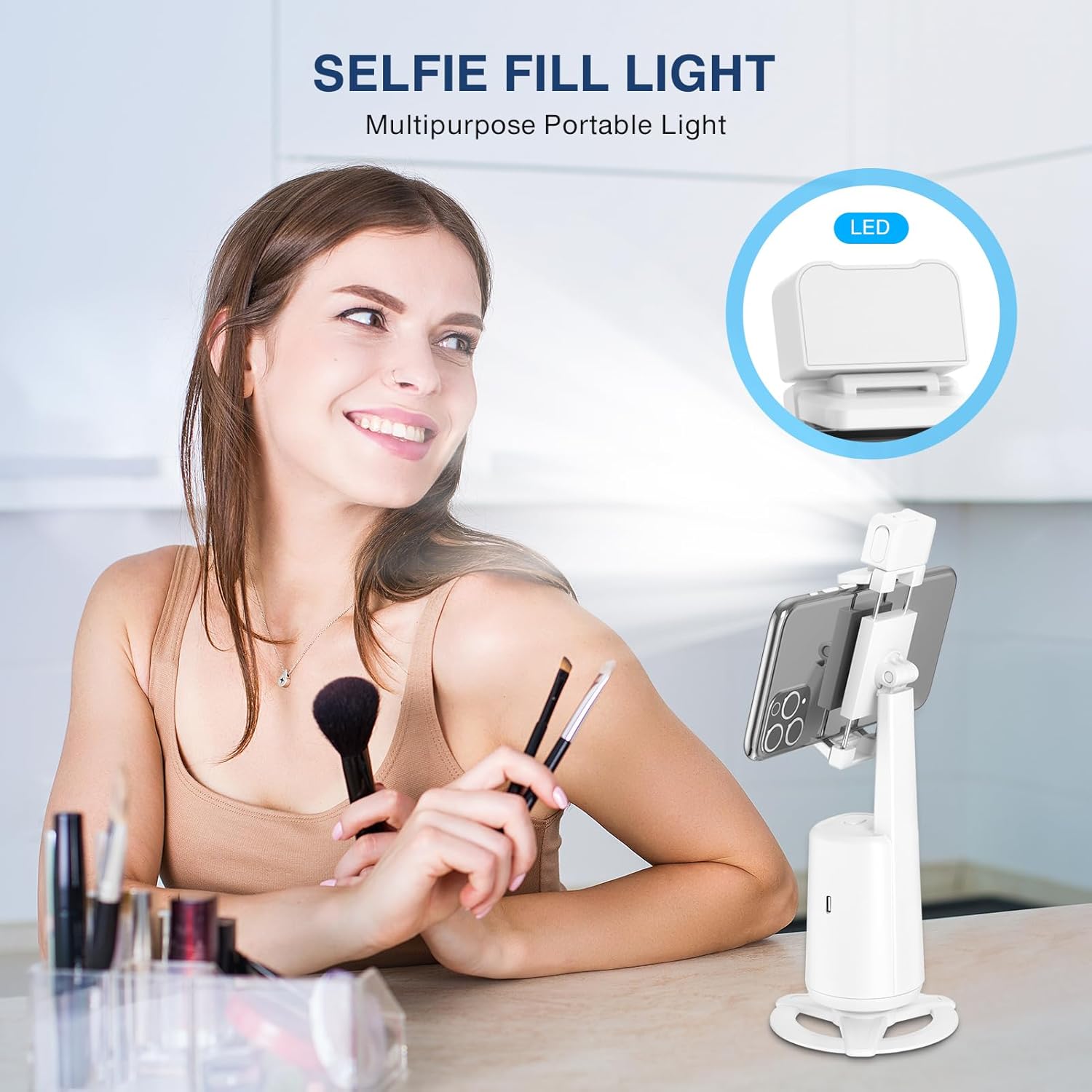 Thumbnail 6 de Auto Face Tracking Tripod 360° Rotating Stand with Remote