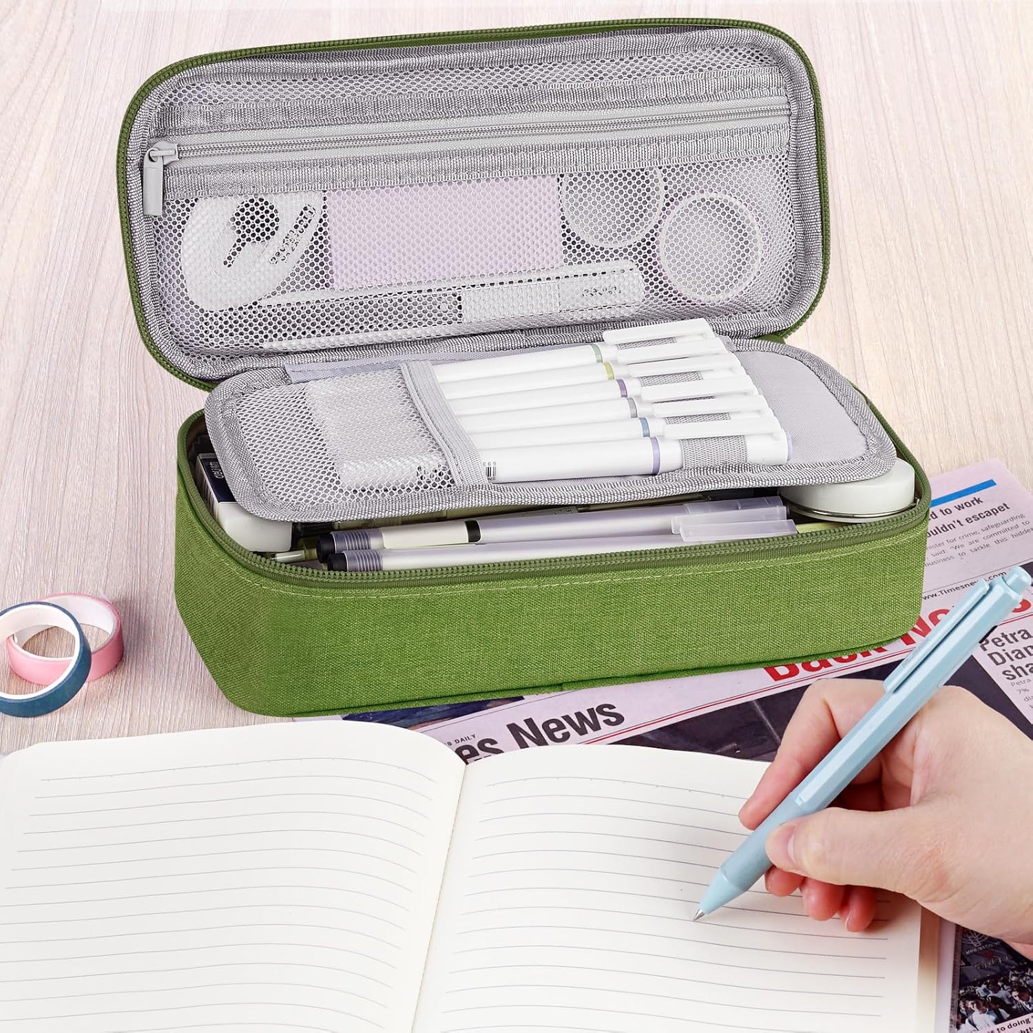 Detalle 2 de WEMATE large pencil case 9 x 4.3 x 2.4in