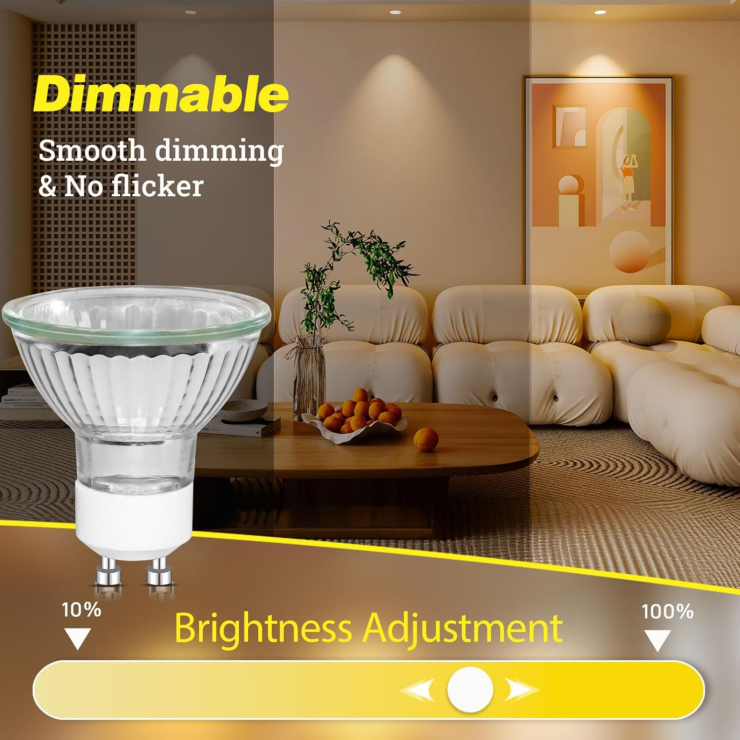 Detalle 2 de Caldarax 8x GU10 MR16 Halogen, 35 W dimmbar (230 V) – warmweiß 2800 K, 45° Abstrahlwinkel