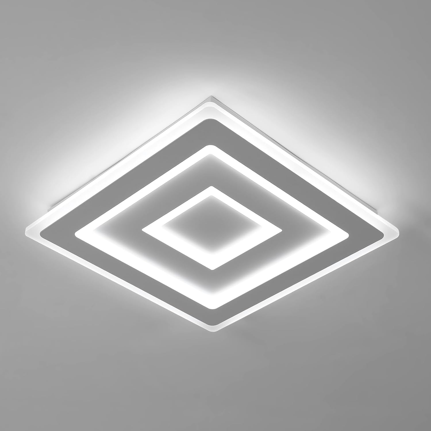 Detalle de Comely plafonnier LED carré moderne 52W (40 x 40 cm) 6500K – luminaire plafond design en acrylique