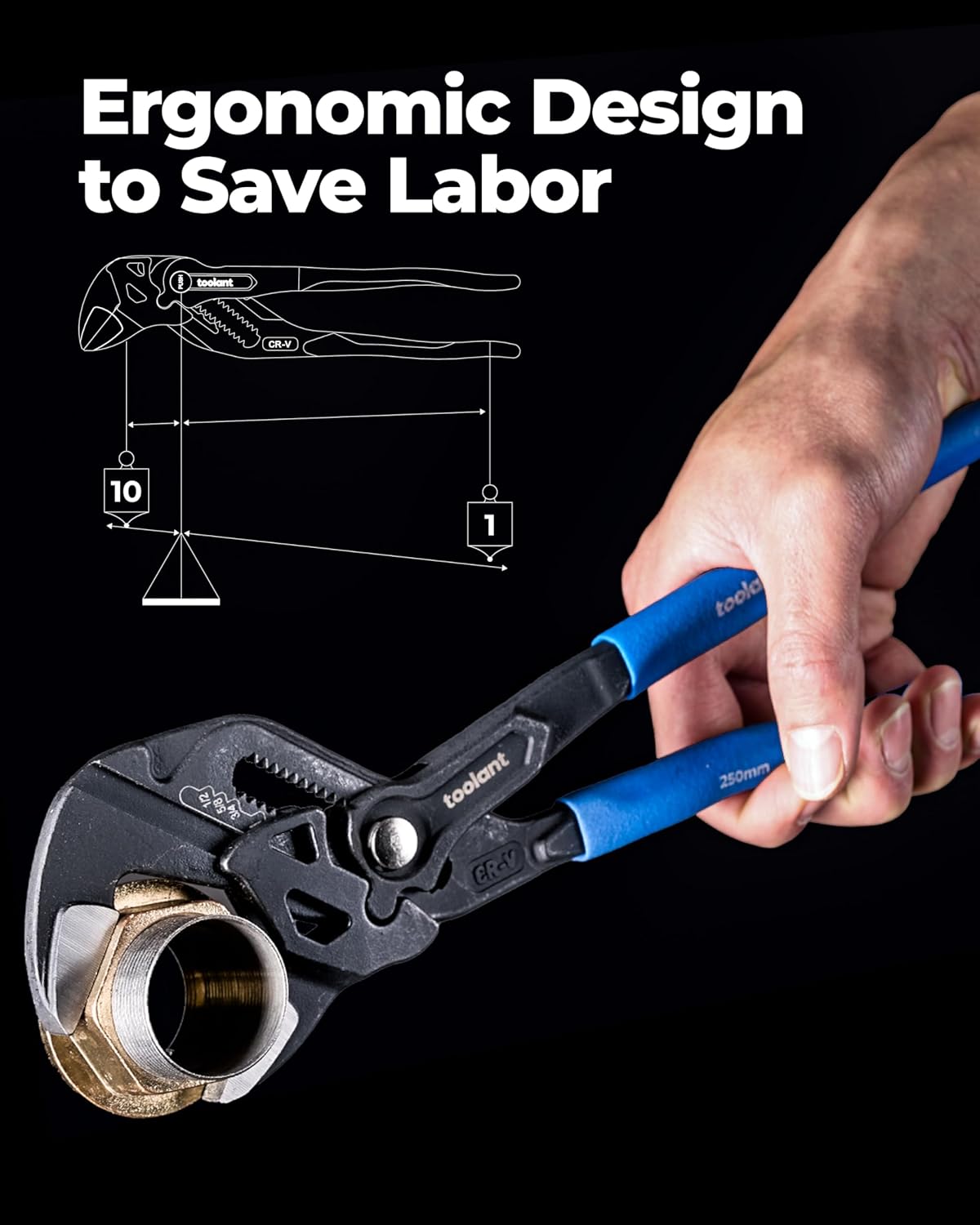 Thumbnail 6 de toolant 7/10/12-INCH Plier Wrench Set 3-Piece 🛠