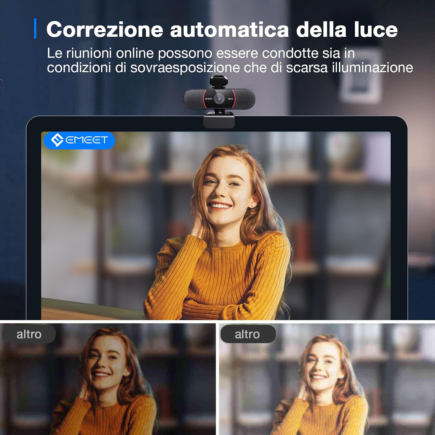 Detalle 1 de EMEET Webcam 4K C960 73° per PC