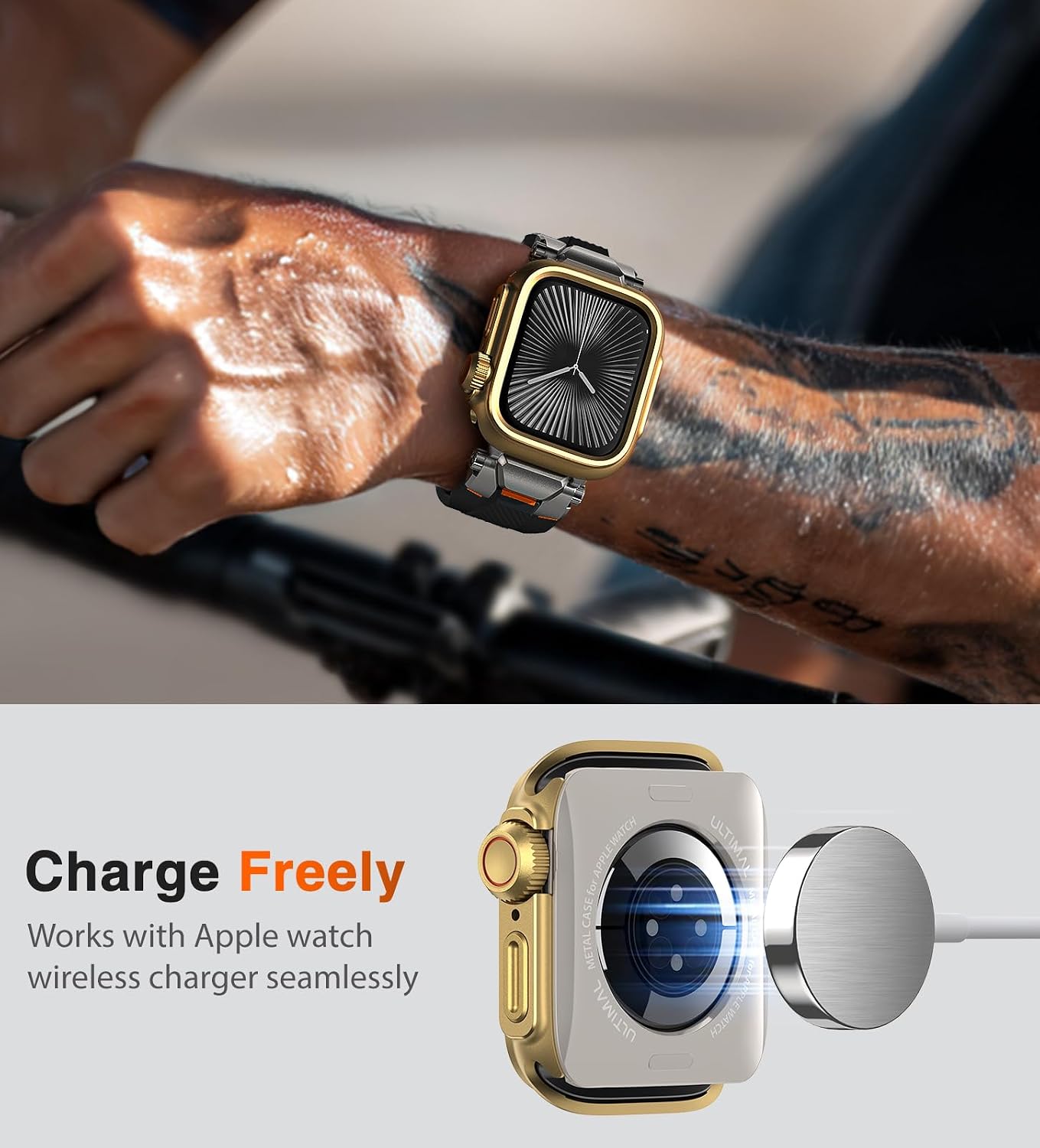 Thumbnail 6 de ULTIMAL Watch Case for Apple Watch Series 11/10 (46mm) – Gold military-grade shockproof cover