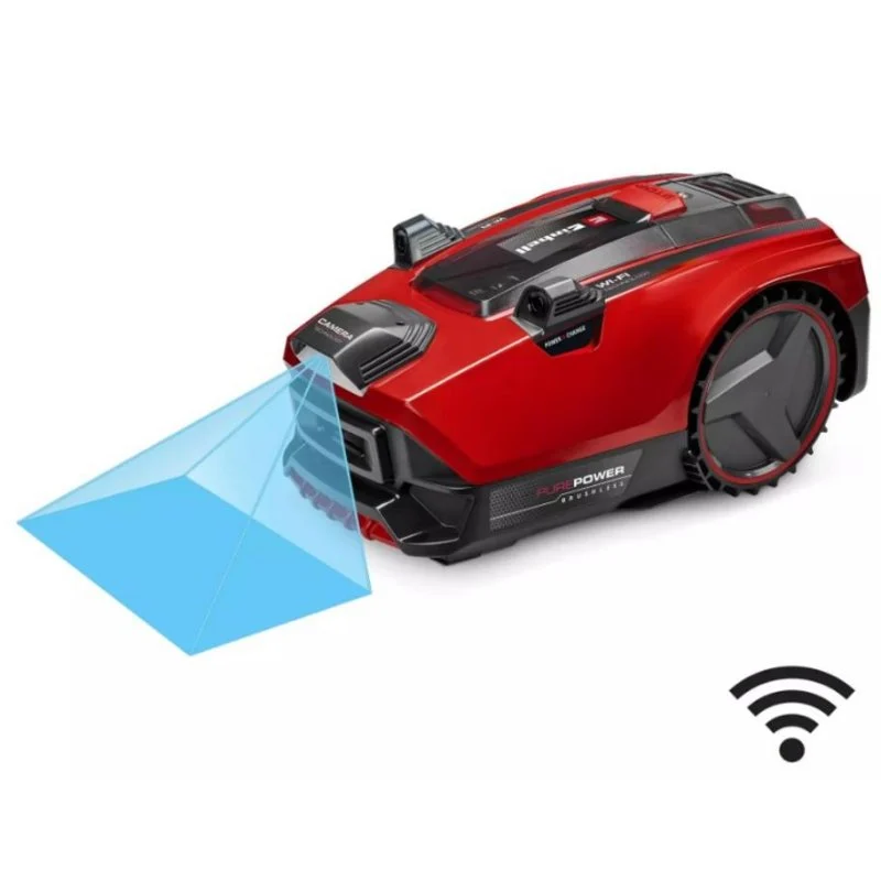 Detalle 1 de Einhell Flexo Cam Plus 600: robot cortacésped para hasta 600 m² con control por Wi‑Fi y modo ECO
