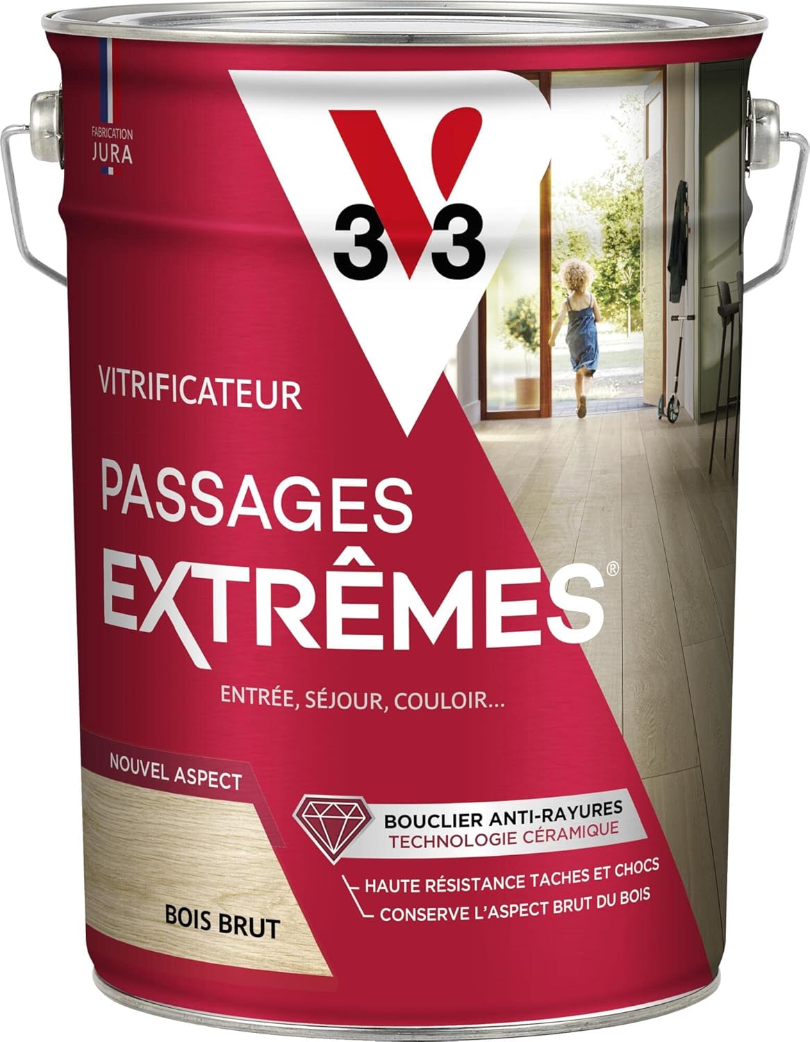 Thumbnail 5 de V33 Vitrificateur parquets Passage Extrême, Bois brut, 2,5 L — protection durable pour parquets très sollicités
