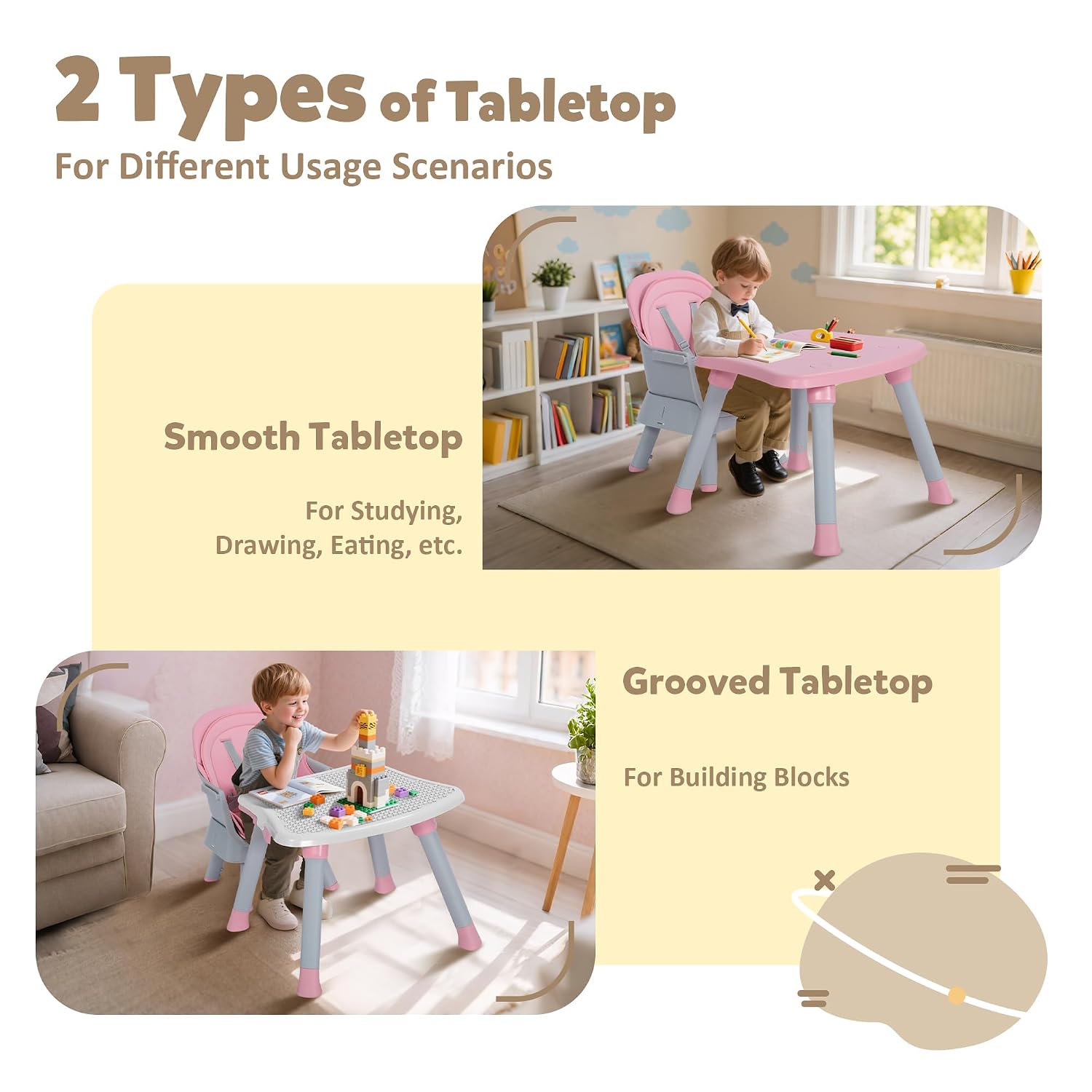 Thumbnail 2 de TODEFULL 8-in-1 Baby High Chair with Removable Tray and Convertible Seating