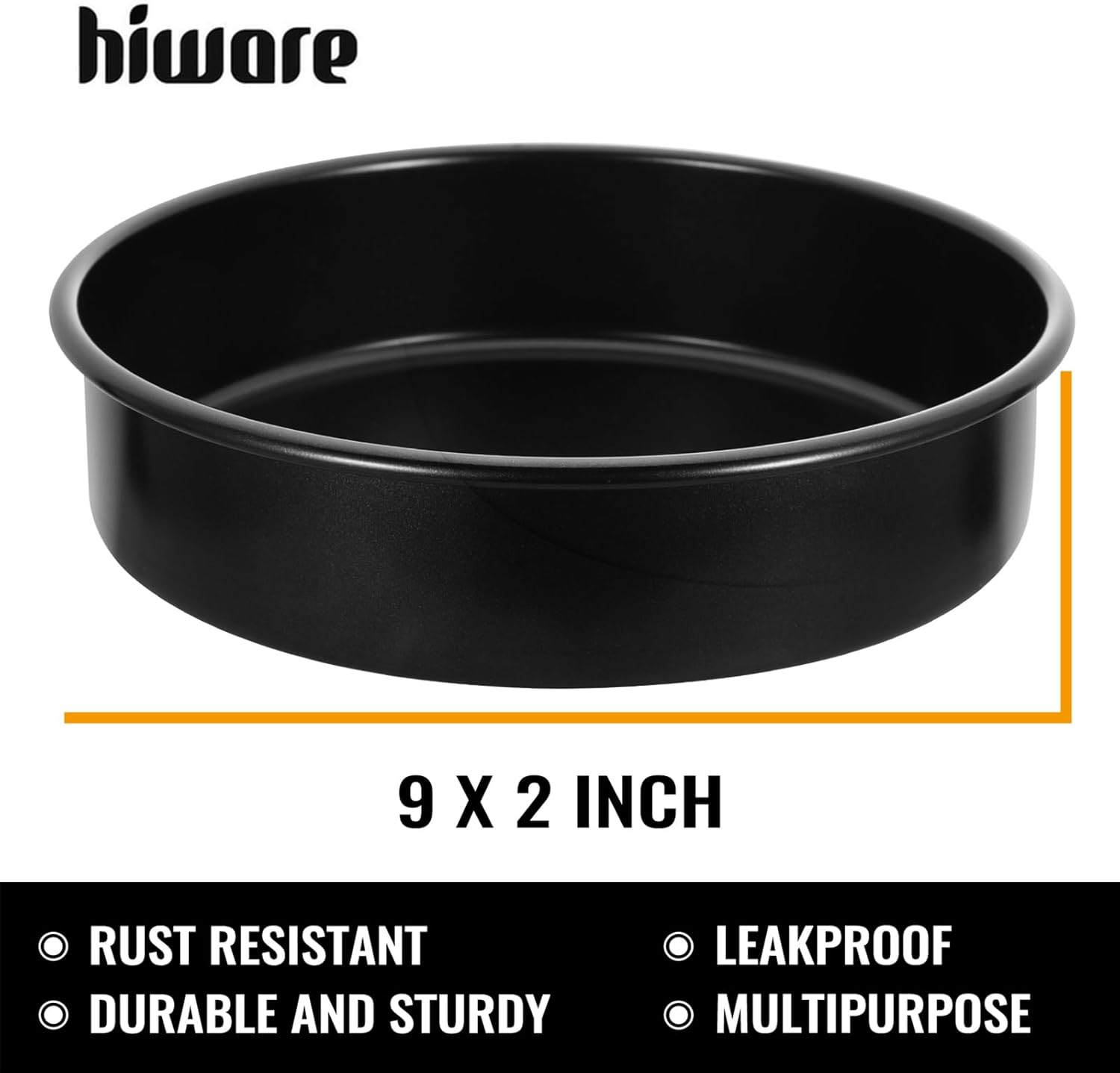 Detalle 2 de HIWARE 9-Inch Round Cakes Pan Set (2 Pans) with 60 Precut Parchment Rounds