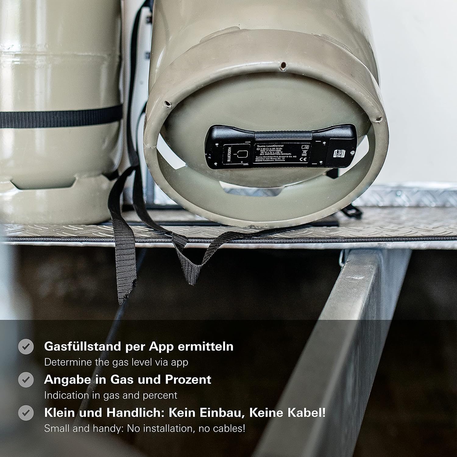 Detalle de Truma 320/393 LevelControl – Gasinhaltsmessgerät, batteriebetrieben, Schwarz