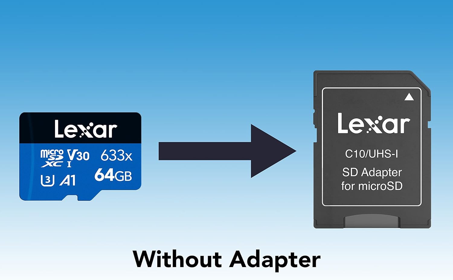 Thumbnail 1 de Lexar 633x microSDXC 64GB UHS-I (LMS0633064G-BNNAA) hasta 100 MB/s, A1 y V30