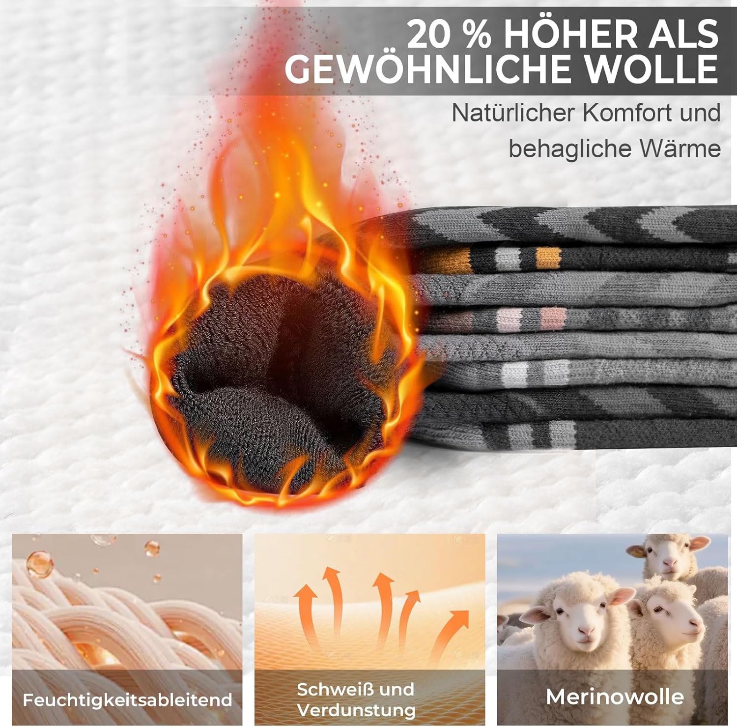 Thumbnail 1 de Rahhint Merinowolle Skisocken knielang 35–42