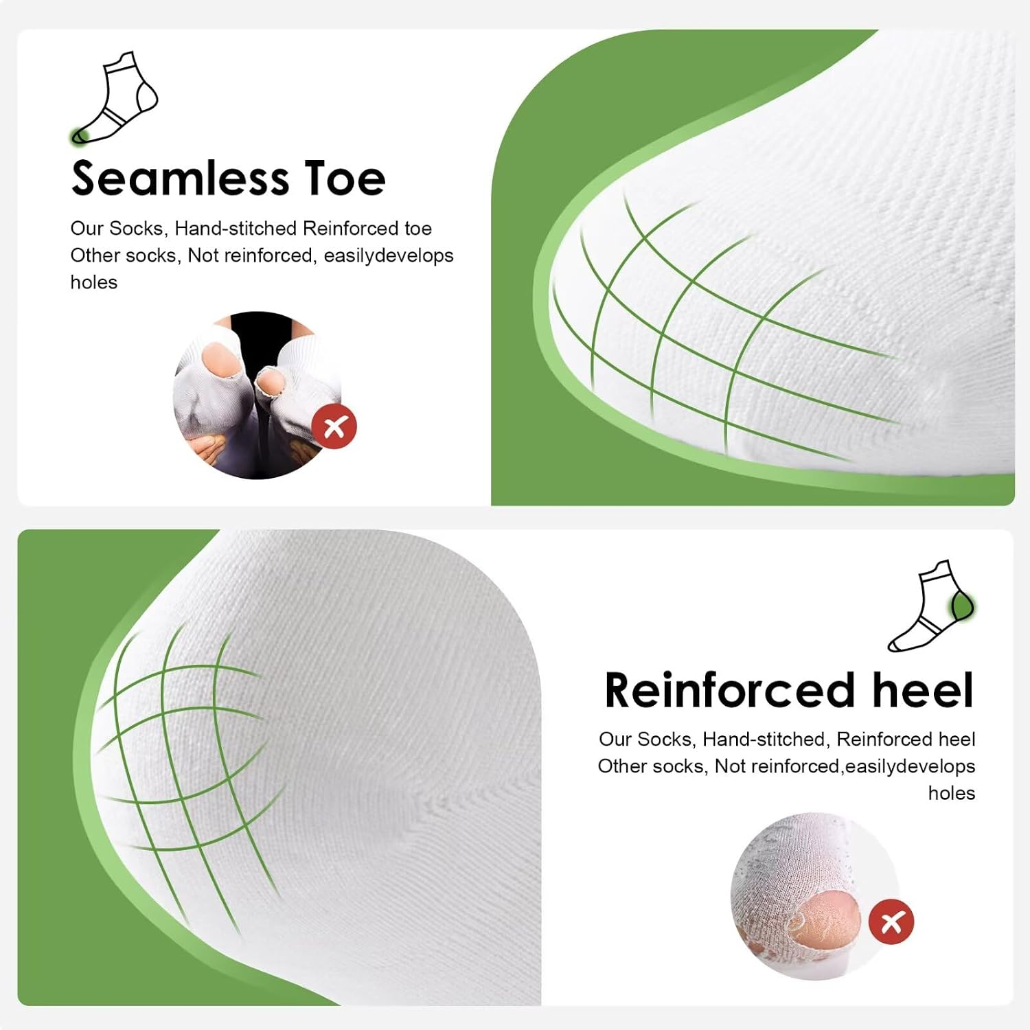 Thumbnail 3 de FALARY 6 Pairs Bamboo Trainer Socks (Low Cut Ankle) – Moisture-Wicking, Anti-Blister Comfort