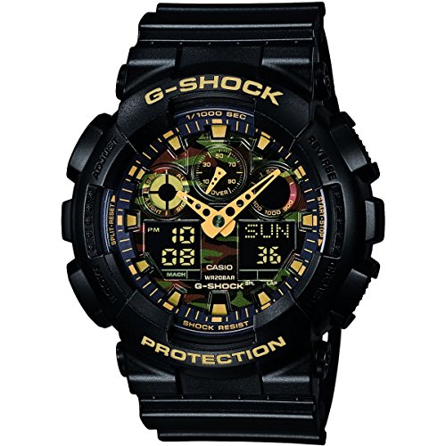Detalle de Casio GA-100CF-1A9ER Gents Watch: Tiger Camouflage Dial, Analog-Digital, 51mm