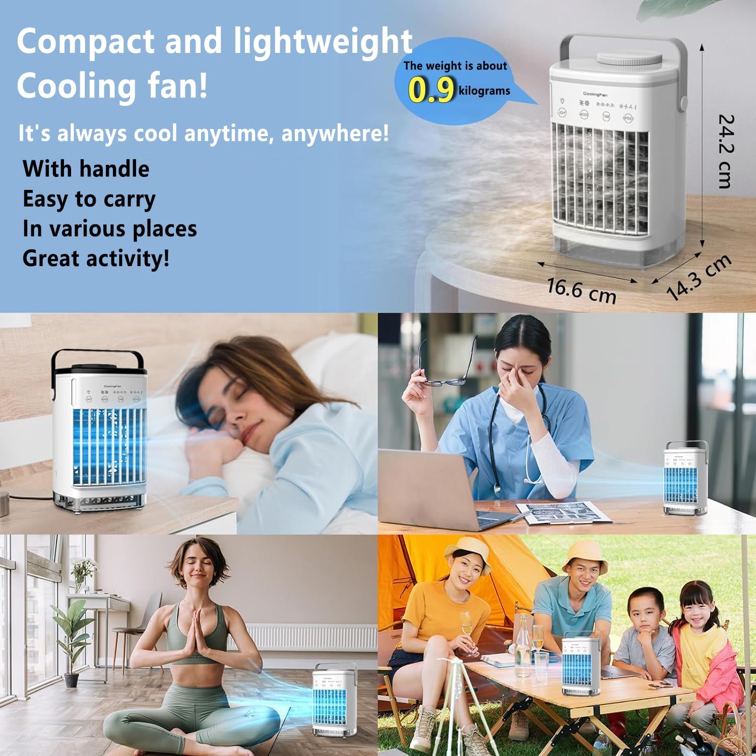 Thumbnail 6 de Portable Air Cooler 3-in-1: Personal Evaporative Cooler with 700ml Tank