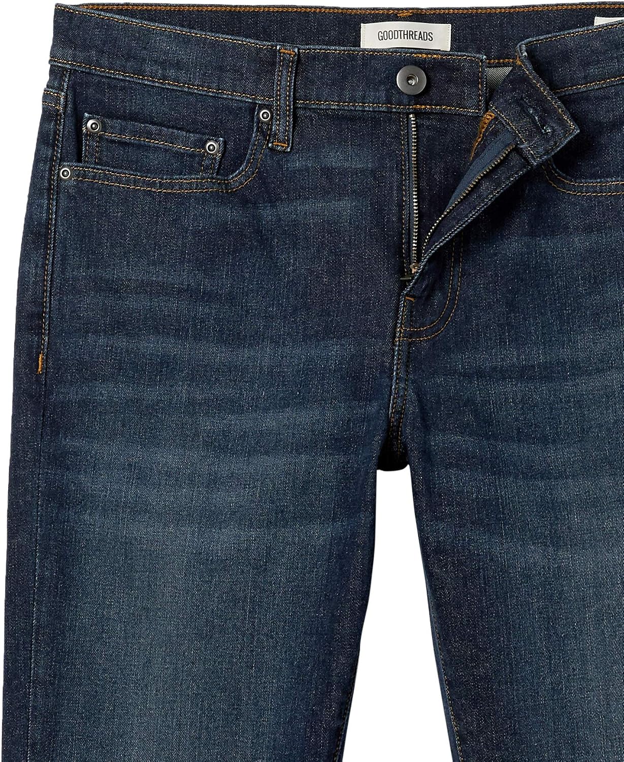 Thumbnail 4 de Amazon Essentials Jeans Slim Fit Elasticizzati Uomo – Blu Scuro Vintage (34W/32L), Taglio Dritto