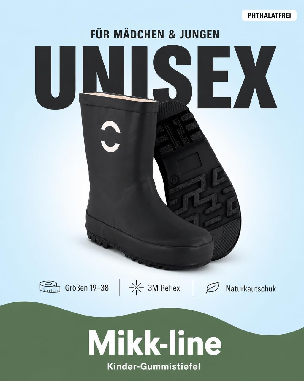 Thumbnail 6 de Mikk-line Gummistiefel Kinder – wasserdichte Regenstiefel mit Reflektierenden Details