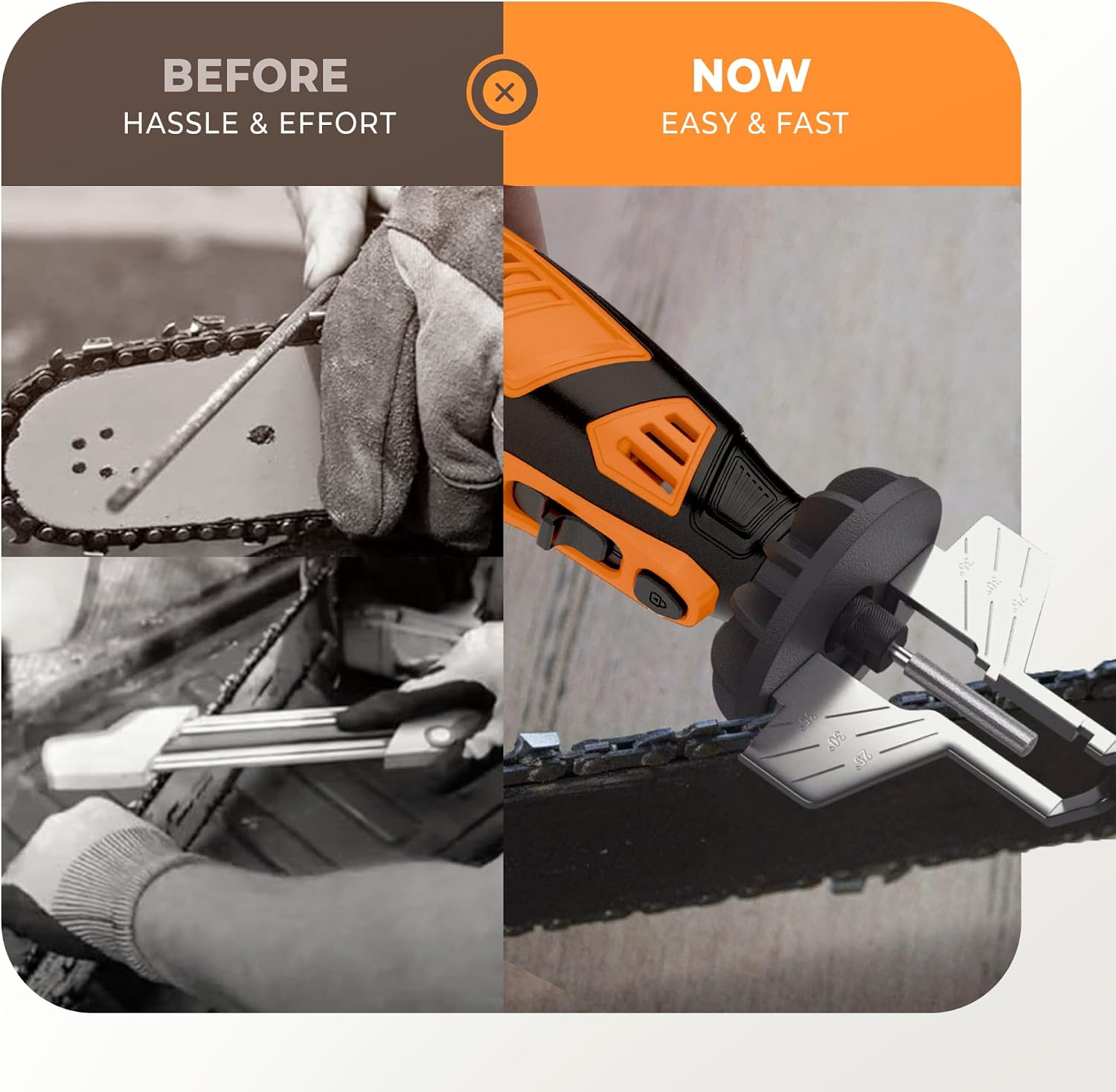 Detalle 1 de Sharp Pebble CS2023 Cordless Chainsaw Sharpener Kit with Angle Guide