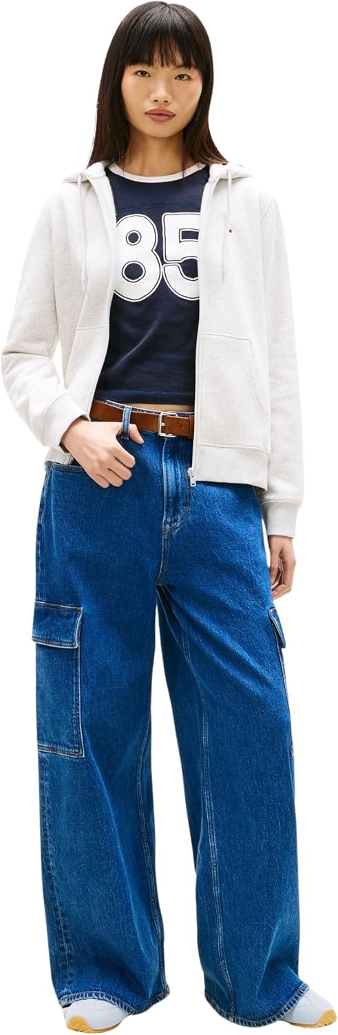 Detalle de Tommy Jeans Sweat à Capuche Femme avec Fermeture Éclair et Capuche