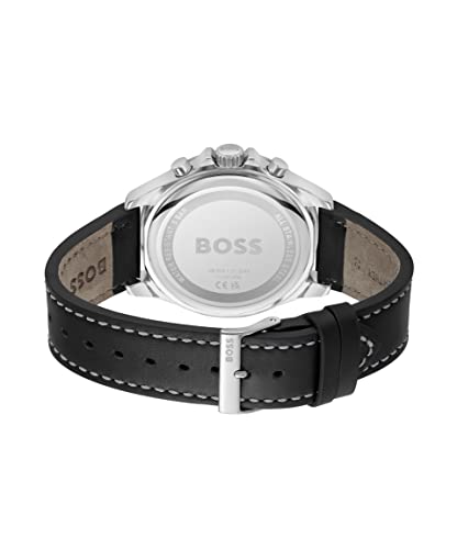 Detalle de BOSS Montre Chronographe à Quartz pour Homme – Troper avec bracelet en cuir noir ou acier inoxydable
