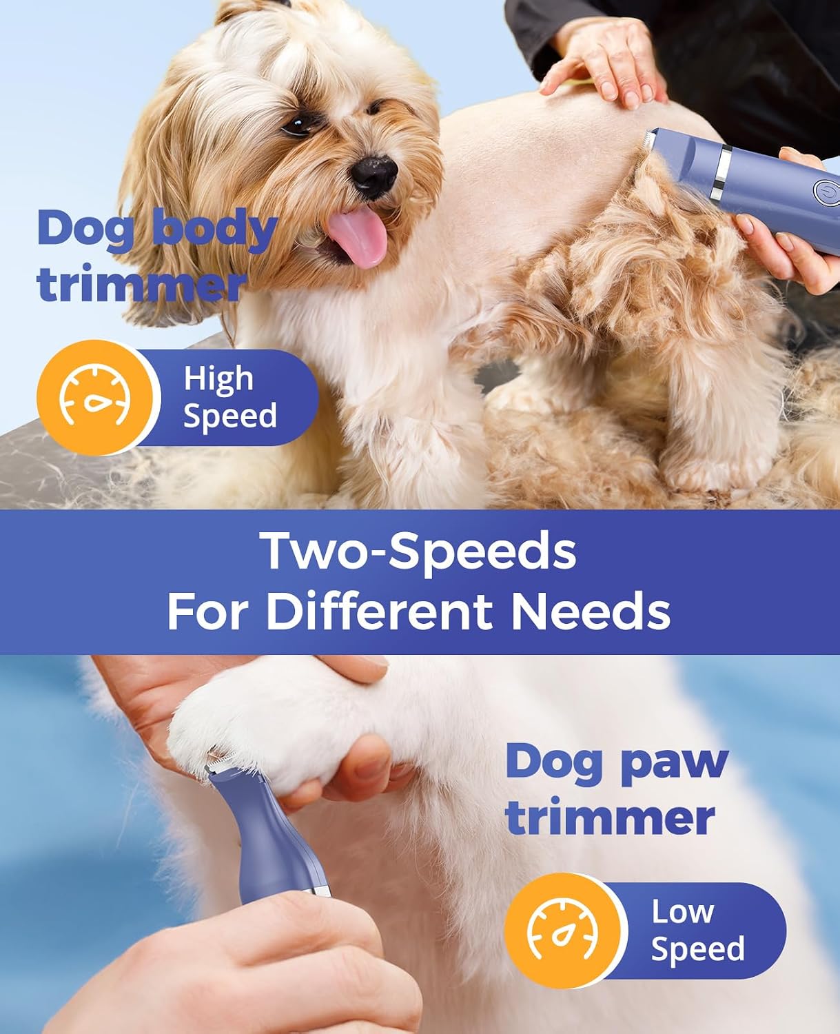 Detalle de oneisall 4in1 Leise Schermaschine für Hund & Katze – wiederaufladbar mit 4 Multifunktions-Schneidköpfen