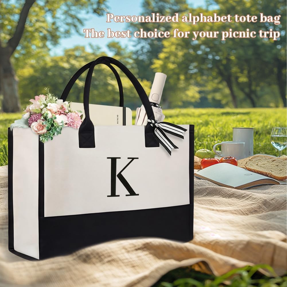Thumbnail 6 de Aucuu Tote Bag en toile avec fermeture éclair — sac réutilisable pour shopping, pique-nique et voyage