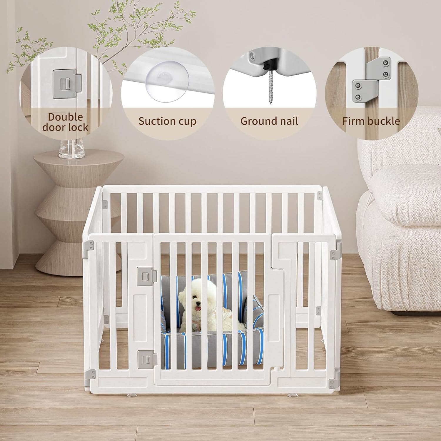 Thumbnail 1 de Welpenlaufstall mit Tür 89 x 89