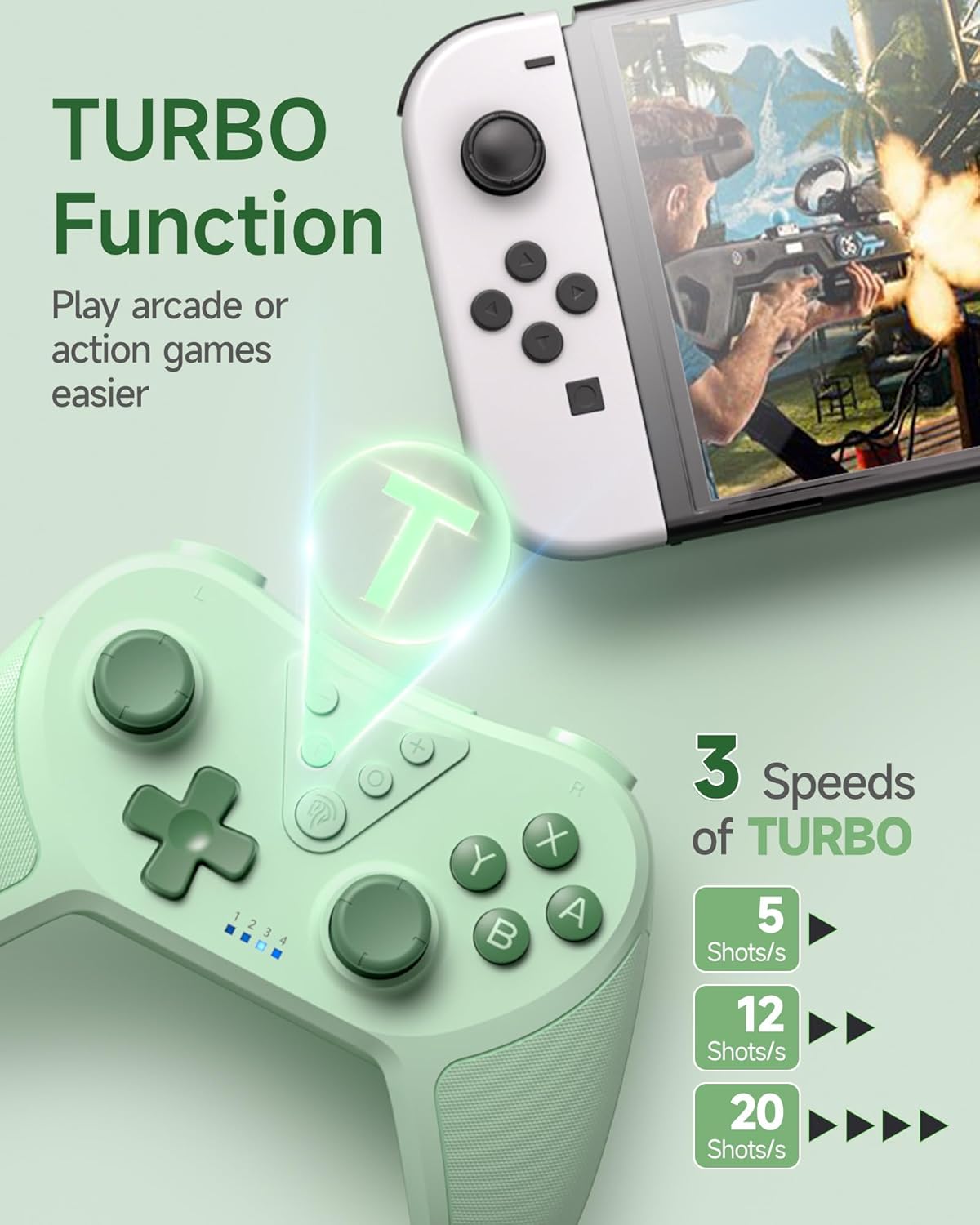 Detalle de Best Gift: EasySMX Bluetooth Wireless Switch Pro Controller for Switch (Lite/OLED) and PC