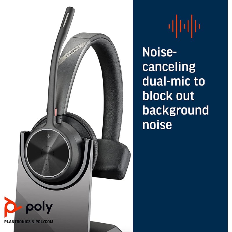 Thumbnail 3 de Poly Voyager 4310 UC: Auricular inalámbrico monoaural con base de carga para PC, Mac y móvil