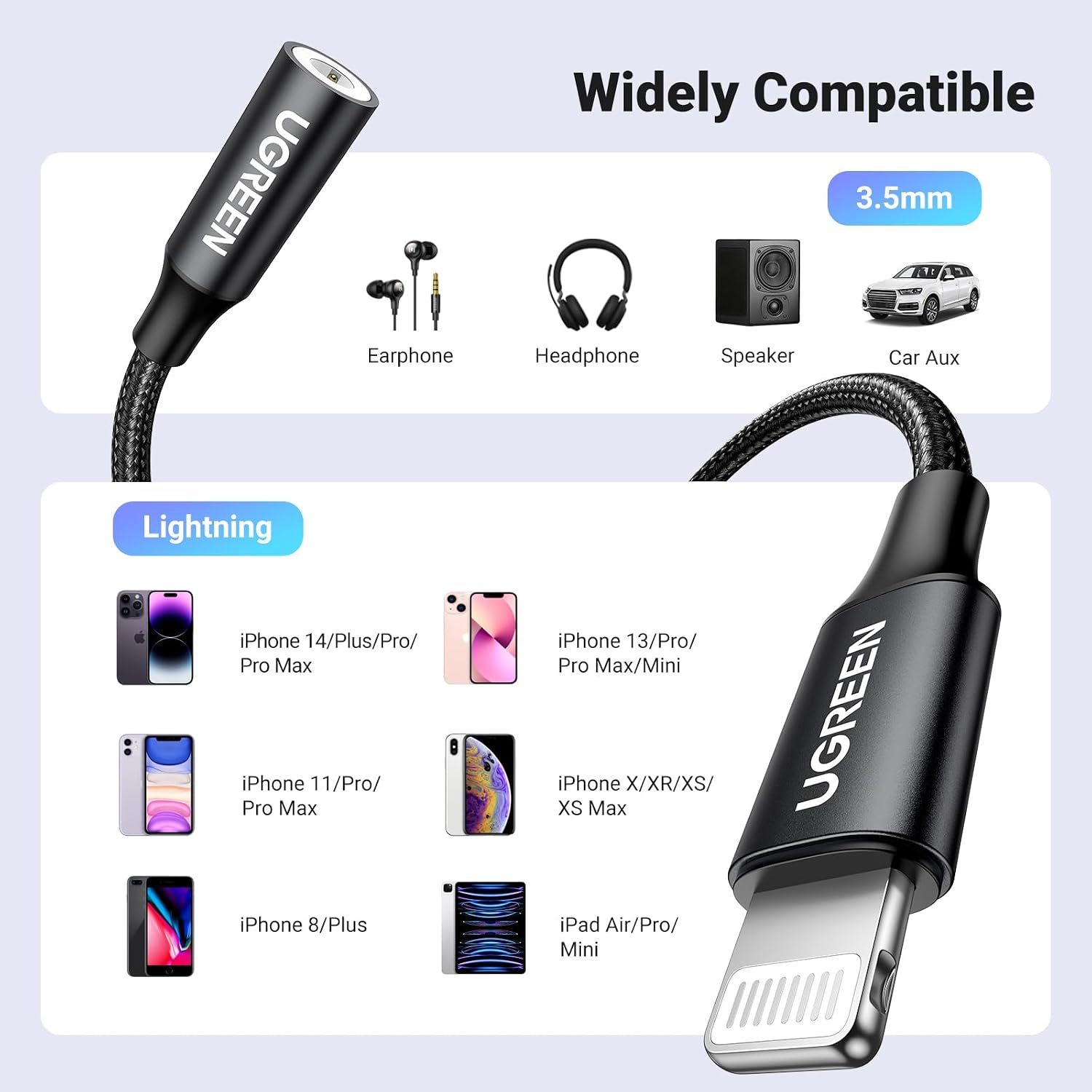 Thumbnail 4 de UGREEN Lightning to 3.5mm Adapter MFi
