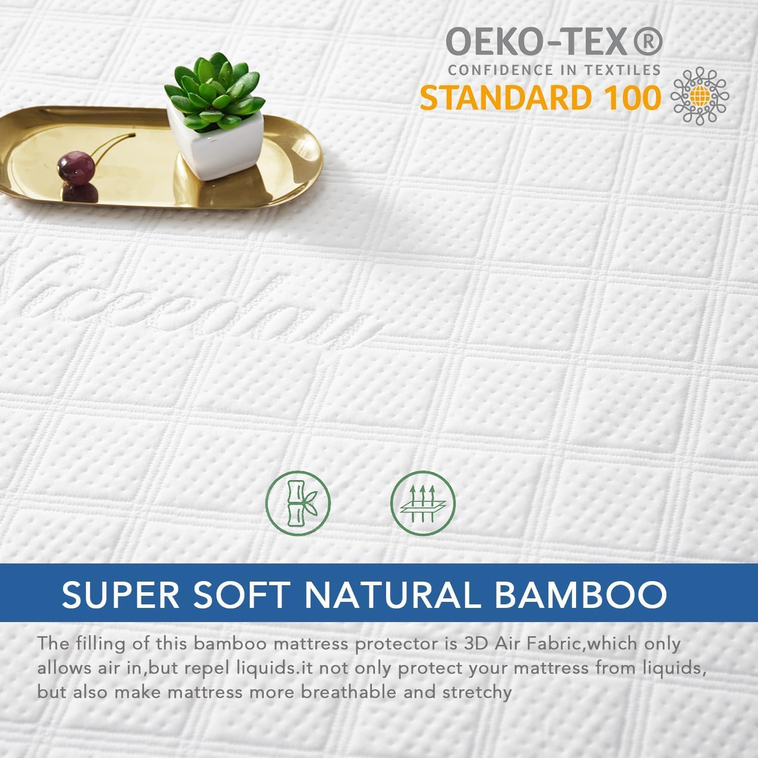 Thumbnail 2 de Super King Size Bamboo Mattress Protector