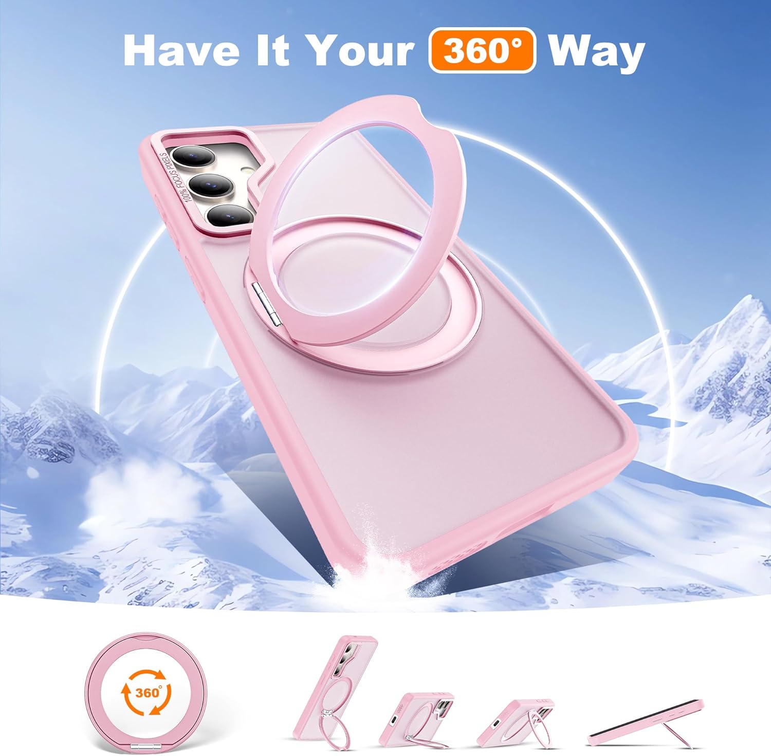 Detalle 2 de Zalinbo Galaxy S25 Plus Case with 360° Rotatable Magnetic Ring Stand