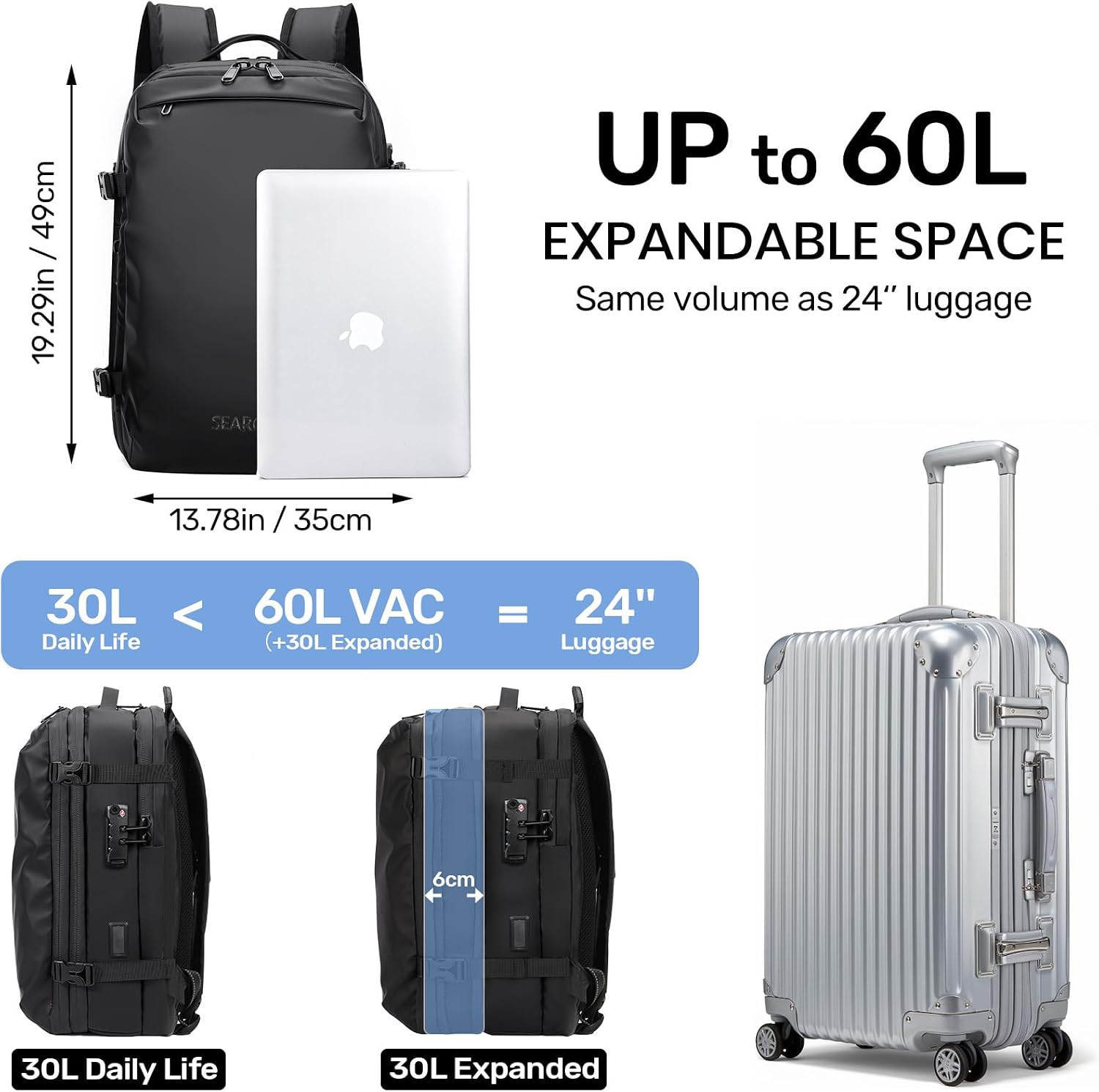 Thumbnail 1 de H.yeed Travel Backpack 60L Expandable