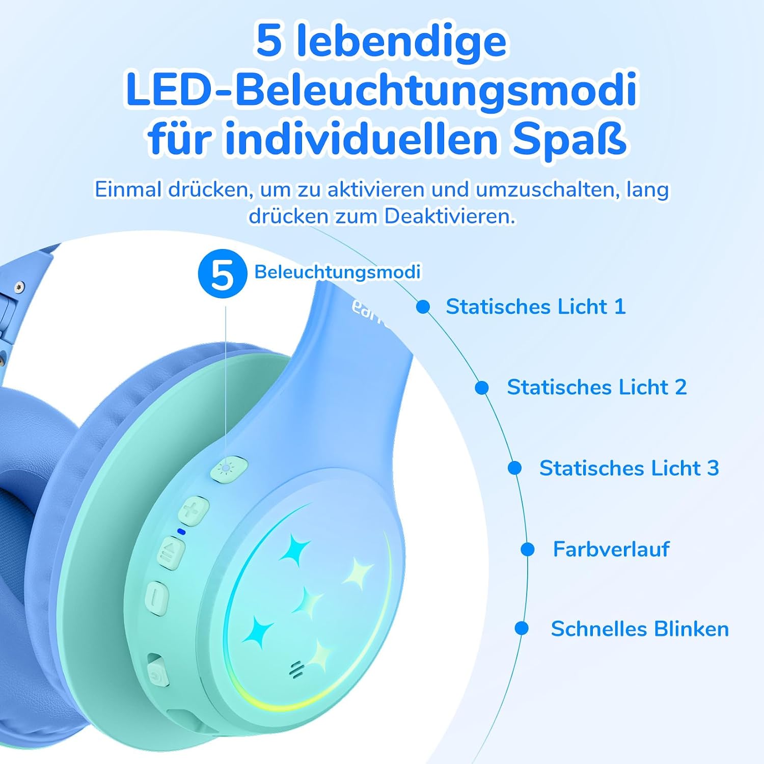 Detalle 1 de EarFun Kinder Bluetooth Kopfhörer 90 Std Akku