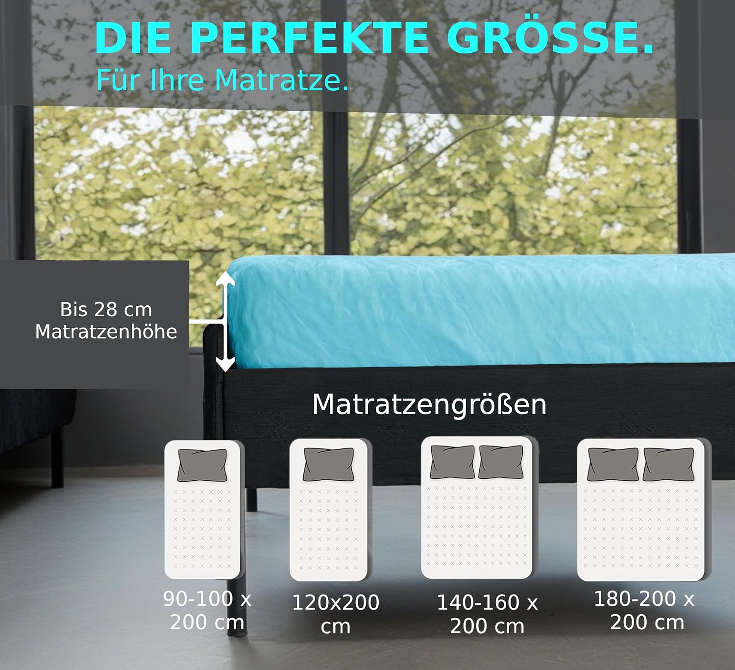 Thumbnail 5 de MALIKA® Premium Spannbettlaken 90-100×200 cm