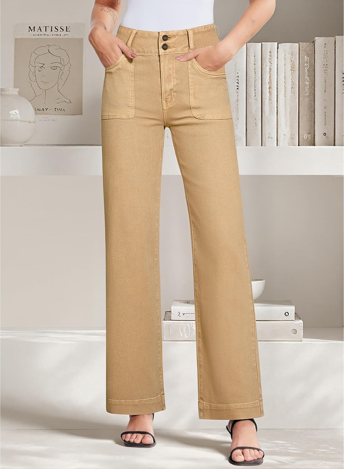 Thumbnail 3 de Sidefeel High Waisted Wide Leg Jeans
