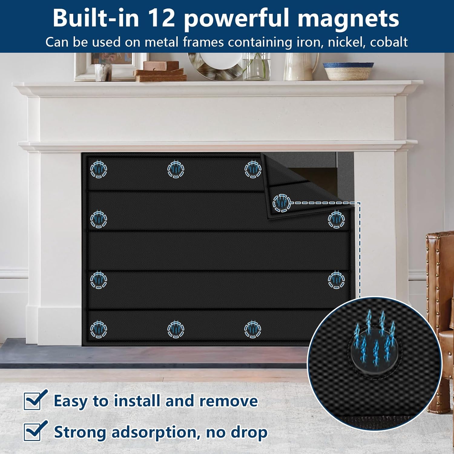 Detalle de Magnetic fireplace blanket 36x32"